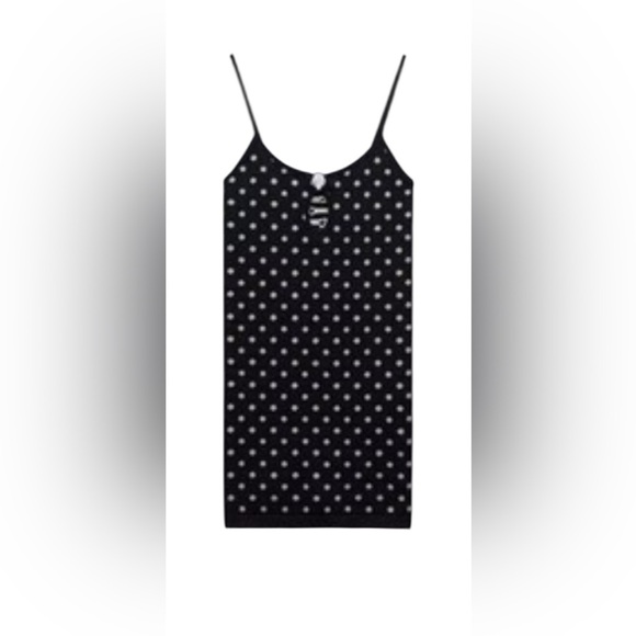 NWT Zara Black and White Fitted Polka Dot Mini Dress - Picture 1 of 6